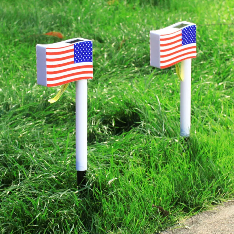 Bodeneinbau-Wegeleuchte mit amerikanischer Flagge für den Außenbereich