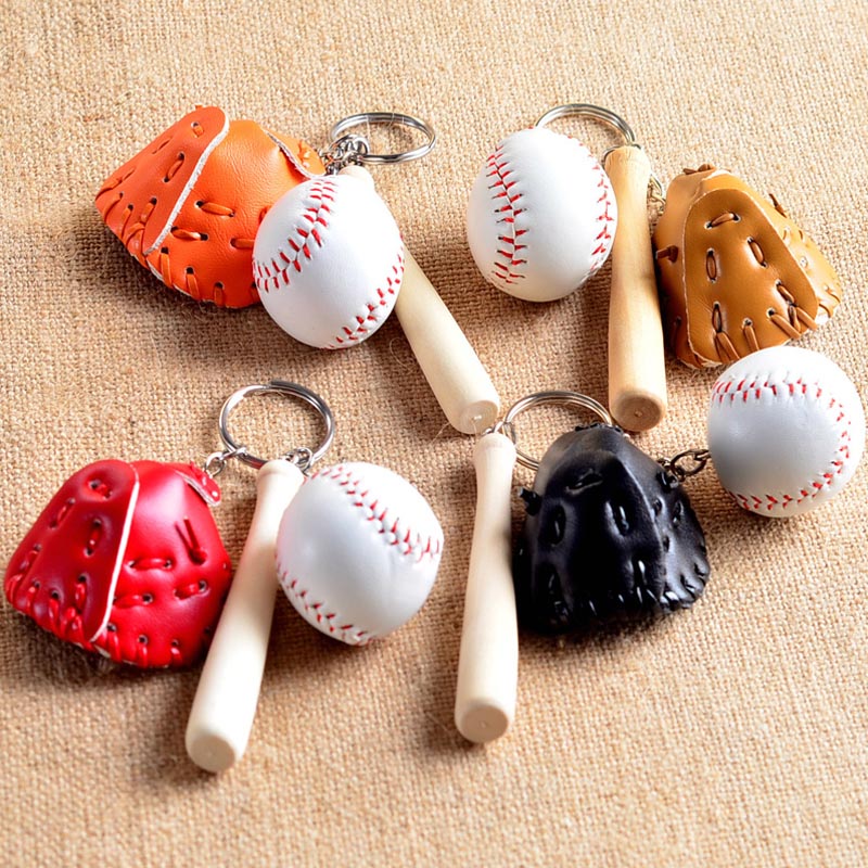Baseball Bat Holz Baseball Handschuh Mini Schlüsselbund
