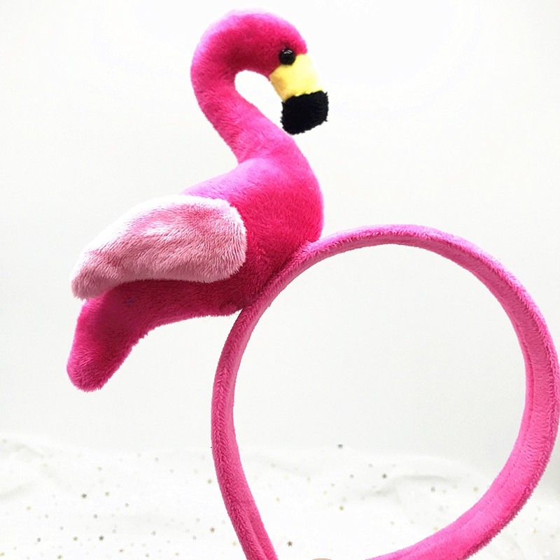 Rosa Flamingo-Kinderstirnband aus Plüschstoff