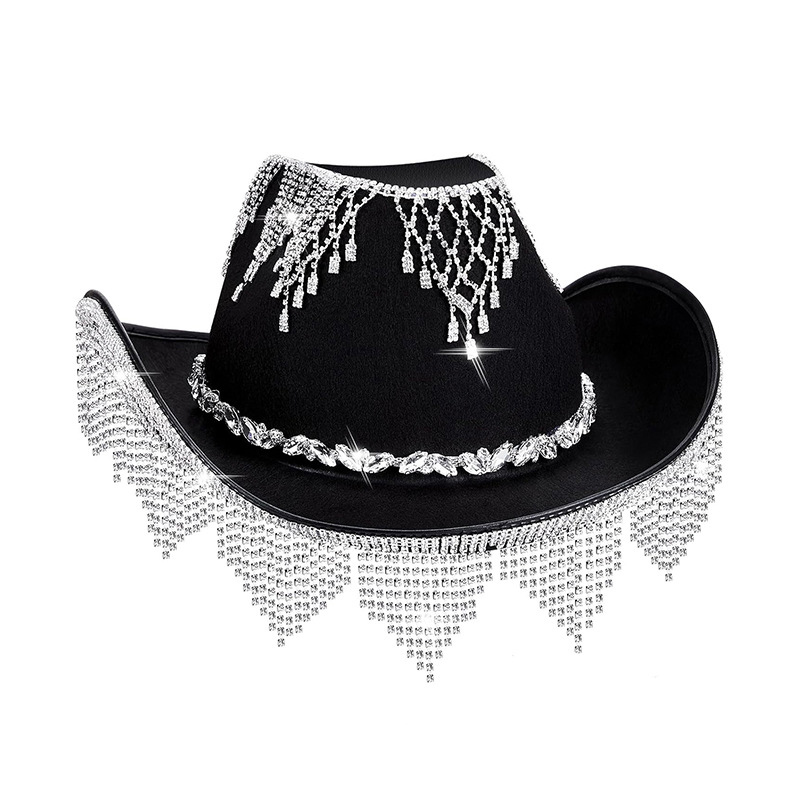 Bling Diamond Glitzer Fransen Cowboyhut