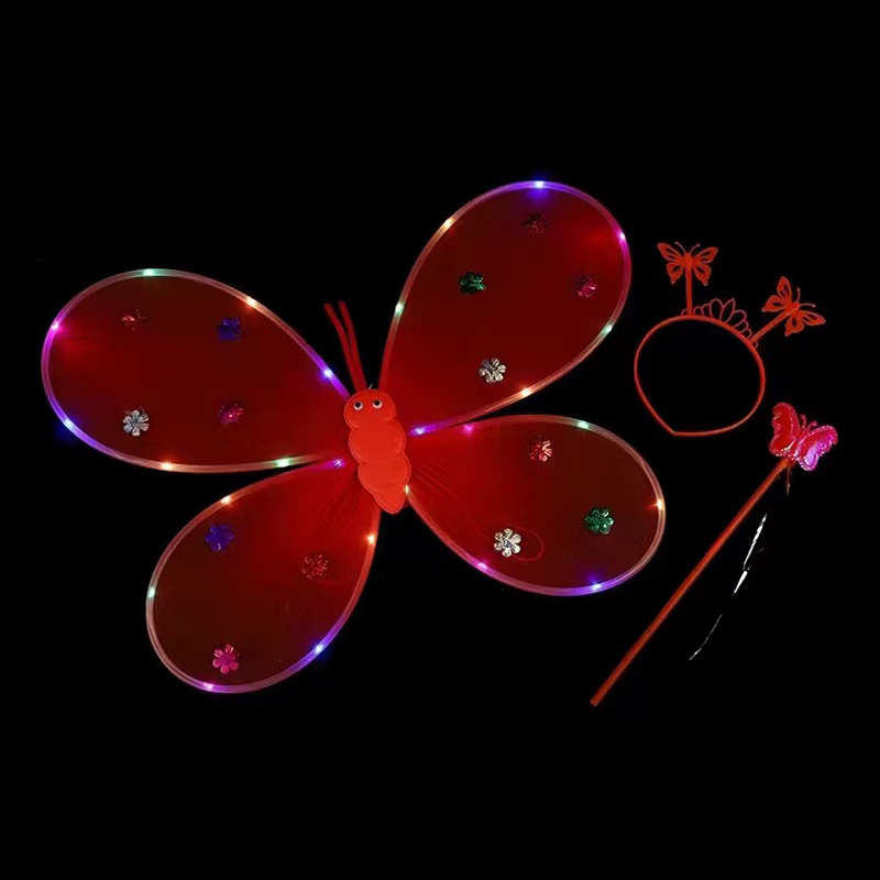 Butterfly Fairy Wings Magic Wand Stirnband Kostüm Set