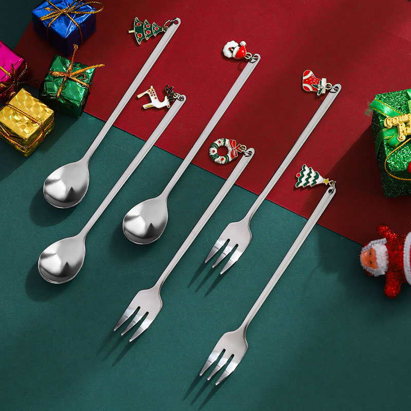Cartoon Snowman Edelstahllöffel Set