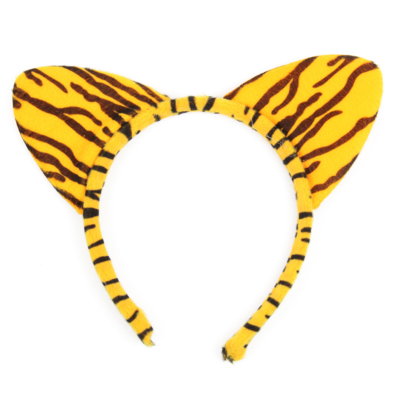 Cartoon-Tiger-Zebra-Leopard-Kuhohren-Stirnband