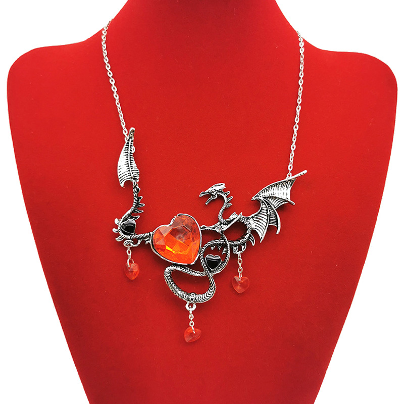 Charm Dragon Heart Halskette Anhänger