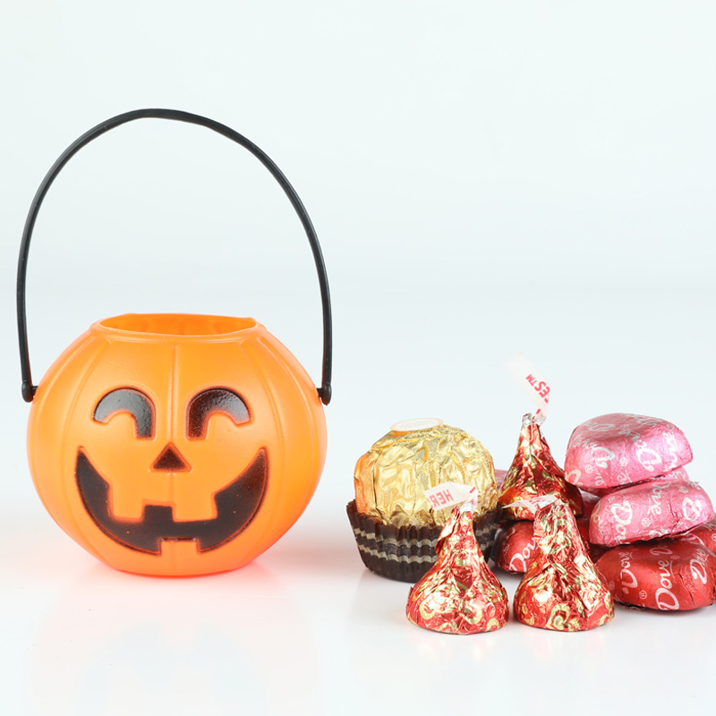 Plastik-Süßigkeitsglas für Kinder, Jack-o-Lantern-Kürbis-Eimer