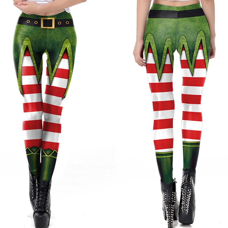 Weihnachtstag-Leggings für Damen, bedruckt, Push-Up-Yogahose