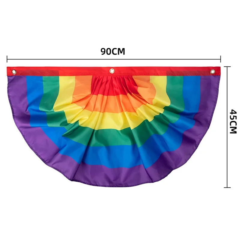 Bunte plissierte Fan-Flaggen-Banner-Polyester-Pride-Flagge