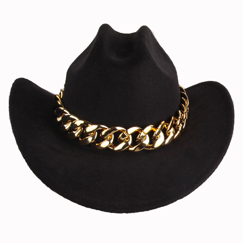 Modisch passender, personalisierter Cowboyhut mit Kette