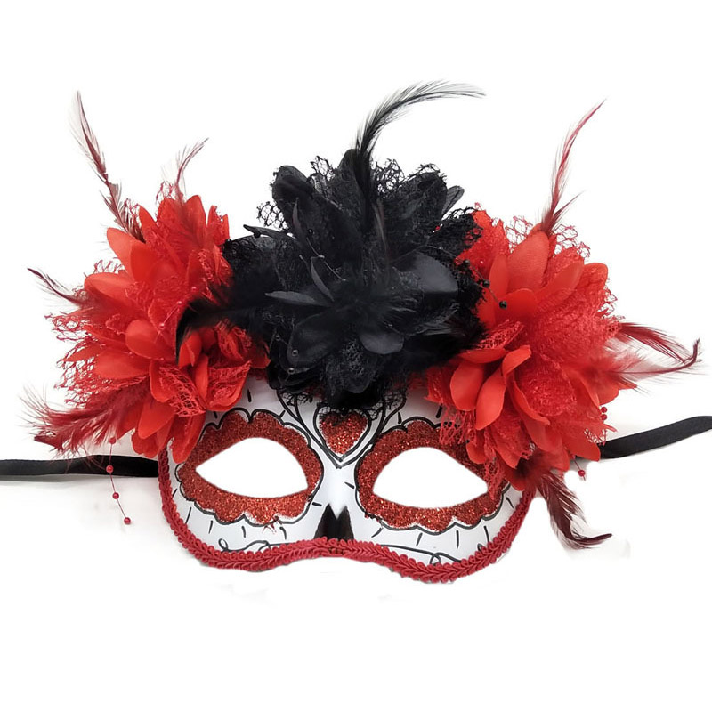 Festival-Make-up-Tanzmasken mit floralen Geistermasken