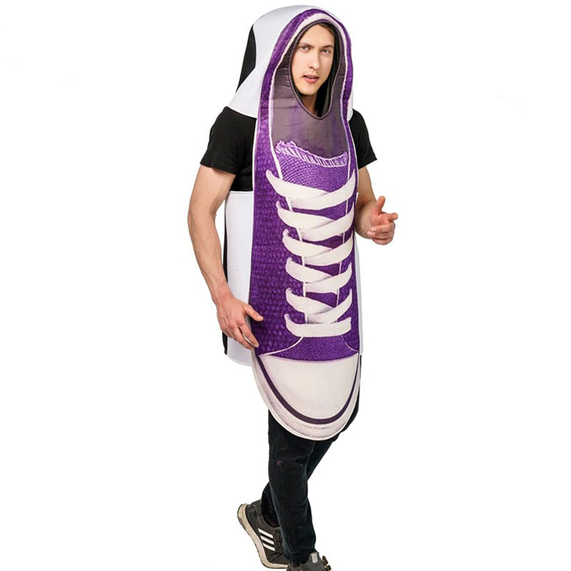 Lustiges Schuh Cosplay Purple Canvas Schuhkostüm