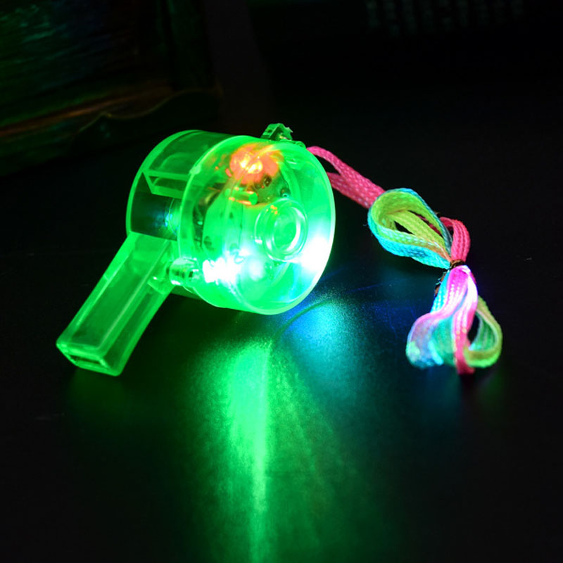 Glow Whistles Partyzubehör, LED-Leuchtpfeife mit Umhängeband, buntes Leuchten im Dunkeln, lustiges Partygeschenk