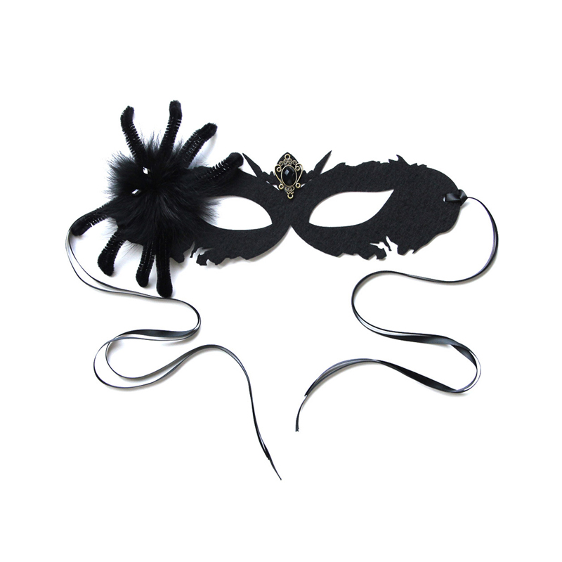 Halloween Black Spider Death Maske