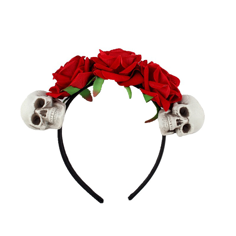 Halloween-Blumen mit Totenkopf-Partyzubehör, Stirnbänder