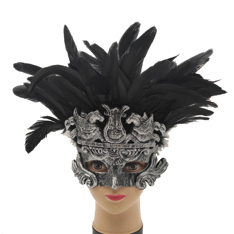 Halloween Maskerade Party Feather Maske