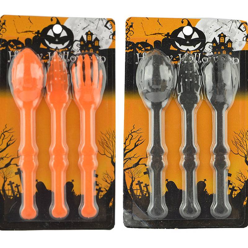 17 cm großes Kunststoffgeschirr im Skelett-Design für Halloween-Partys