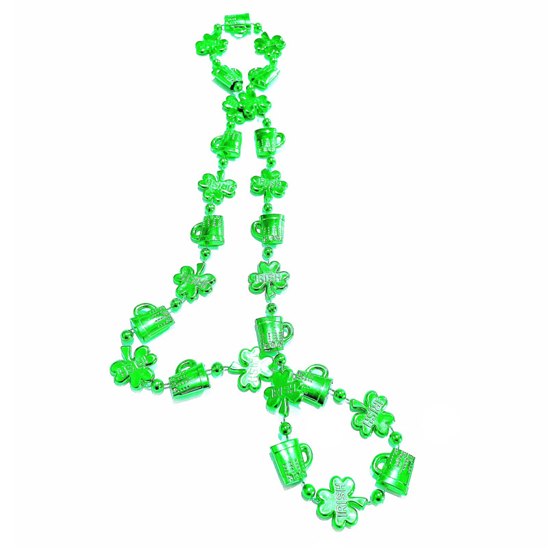 Irischgrüne Shamrock -Plastikperlenketten