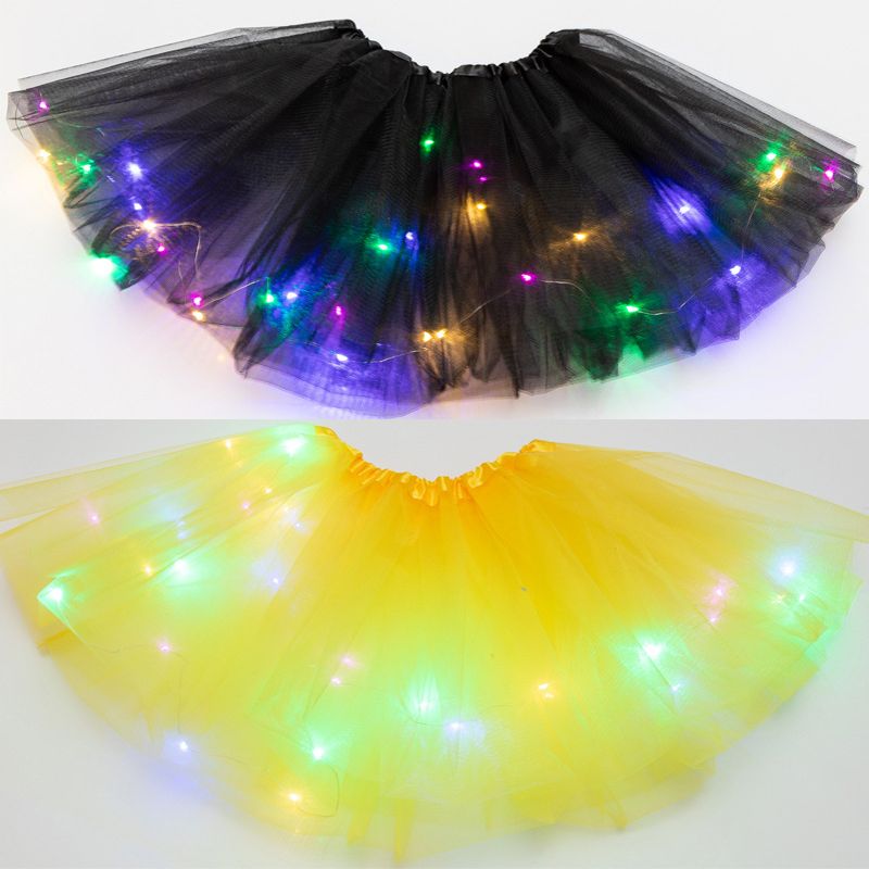 Tutu Rock Prinzessin Ballkleid Tüll Dancewear LED Light Ballet