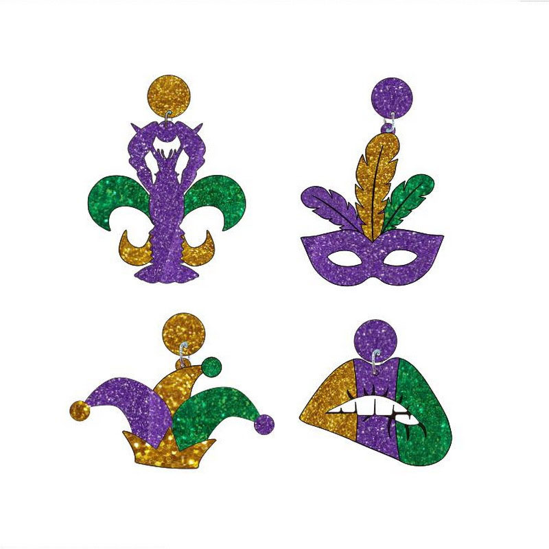 Mardi Gras Party Ohrringe