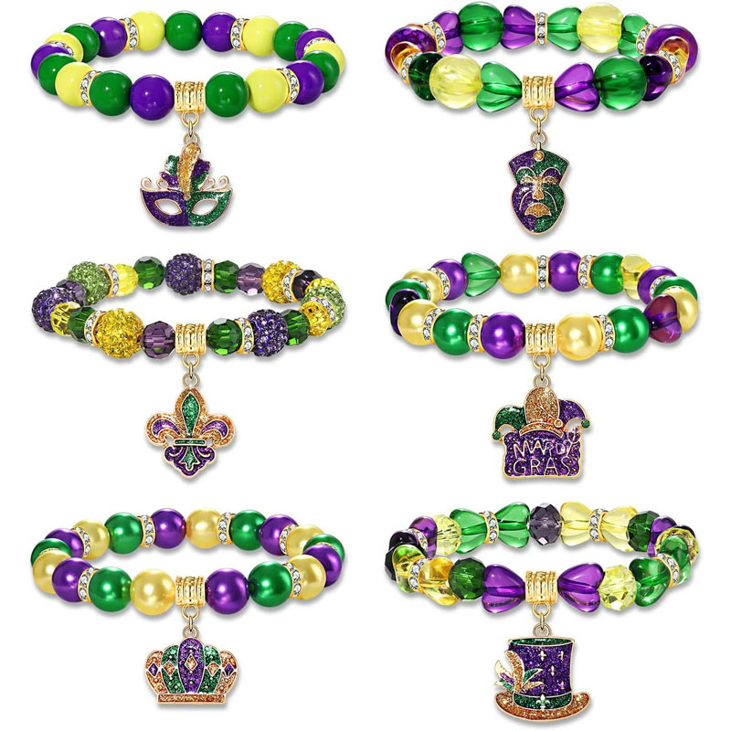 Mardi Gras Lila Armbänder Geschenke Partyzubehör