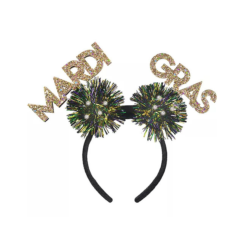 Mardi Gras Wörter Glitzer Stirnband