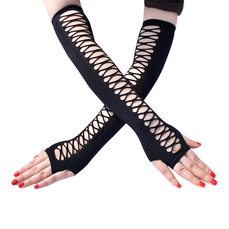 Mesh Fishnet Elastic Party sexy lange Handschuhe