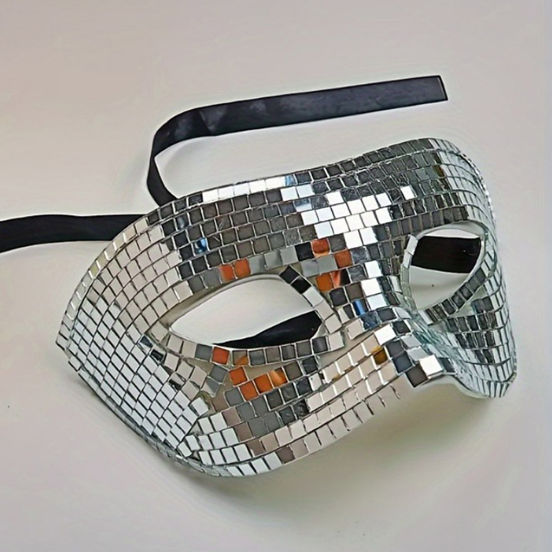 Discokugel-Glitzer-Partymaske aus Spiegelglas