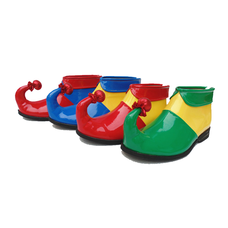 Lustige Clown-Schuhe aus PU-Leder für Partys