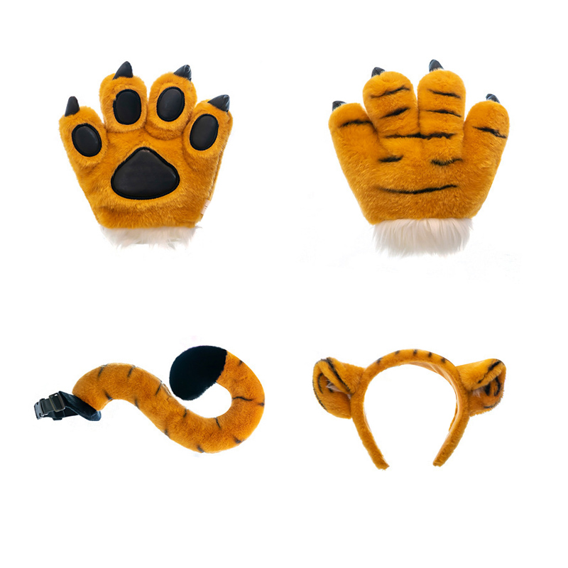 Plüsch Tiger Pfote Stoffes Schwanzspielzeugset Set