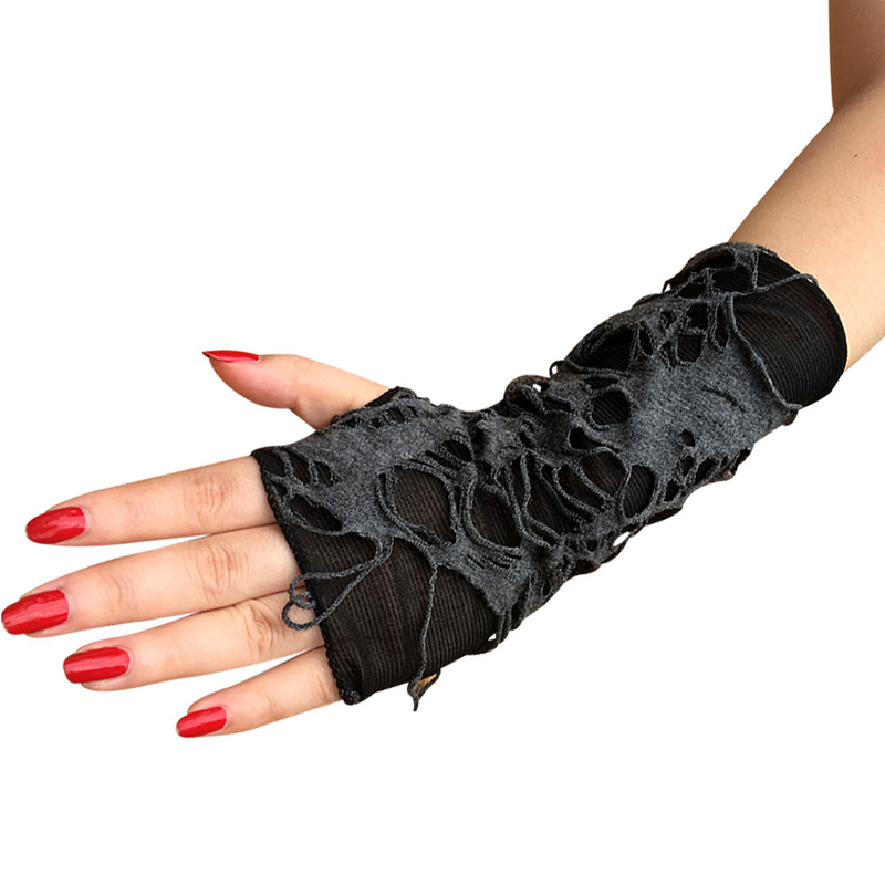 Punk -Fingerless -Cosplay zerrissenen Handschuhe