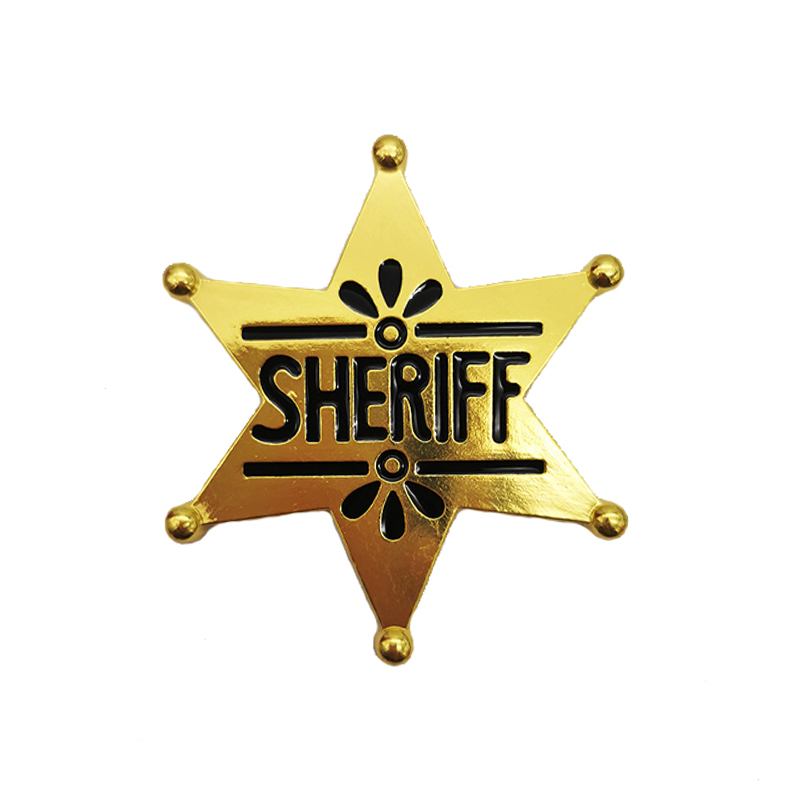 Sechspunkte Sternpolitik Weste Sheriff Abzeichen Brosche