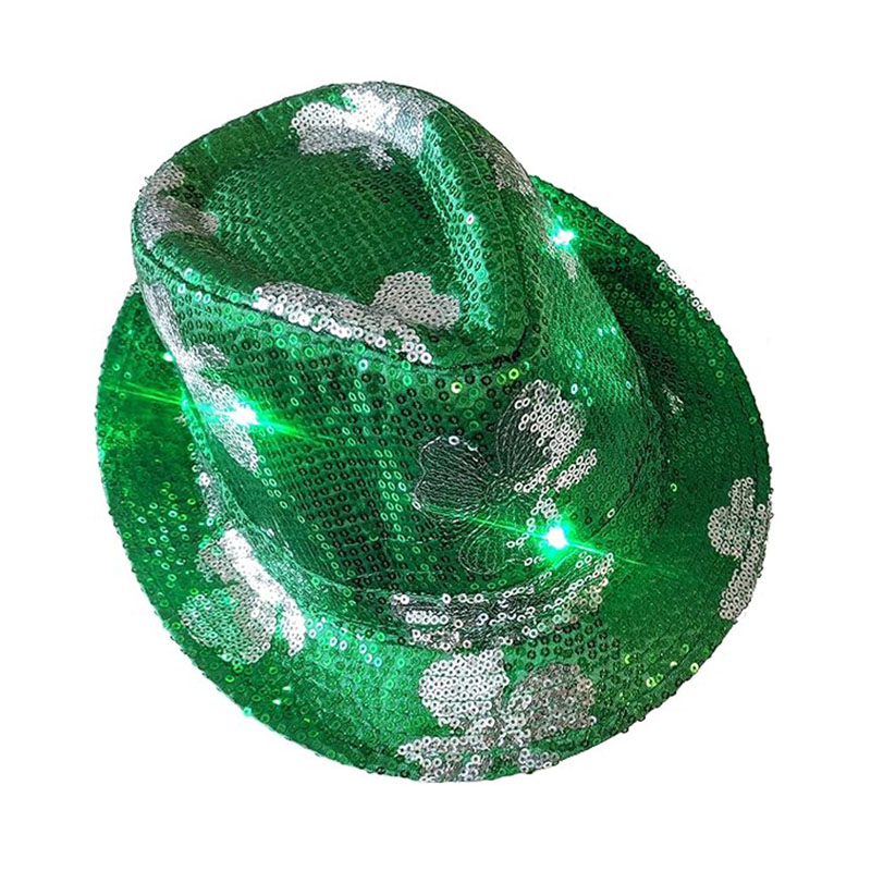 St. Patrick's Day Fedora-Hüte mit Pailletten-Cowboyhüten