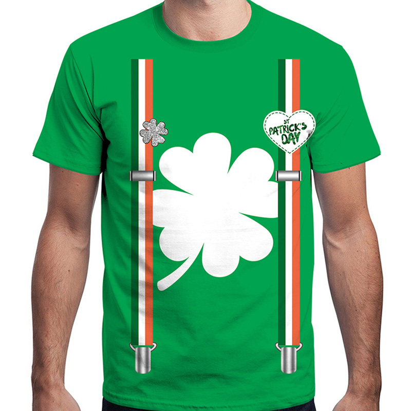 Kurzärmliges Baumwoll-T-Shirt zum St. Patrick's Day