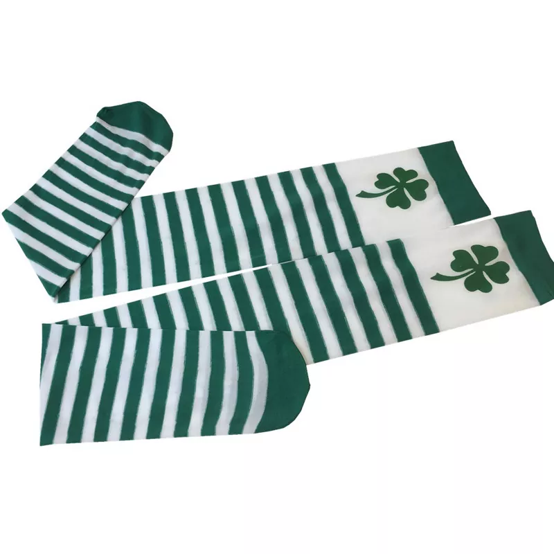 St. Patrick Weiß Grün Gestreifte hohe Socken