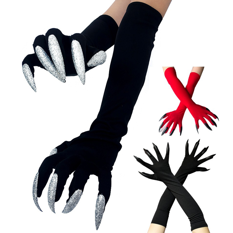 Hexenhandschuhe mit langen Nägeln